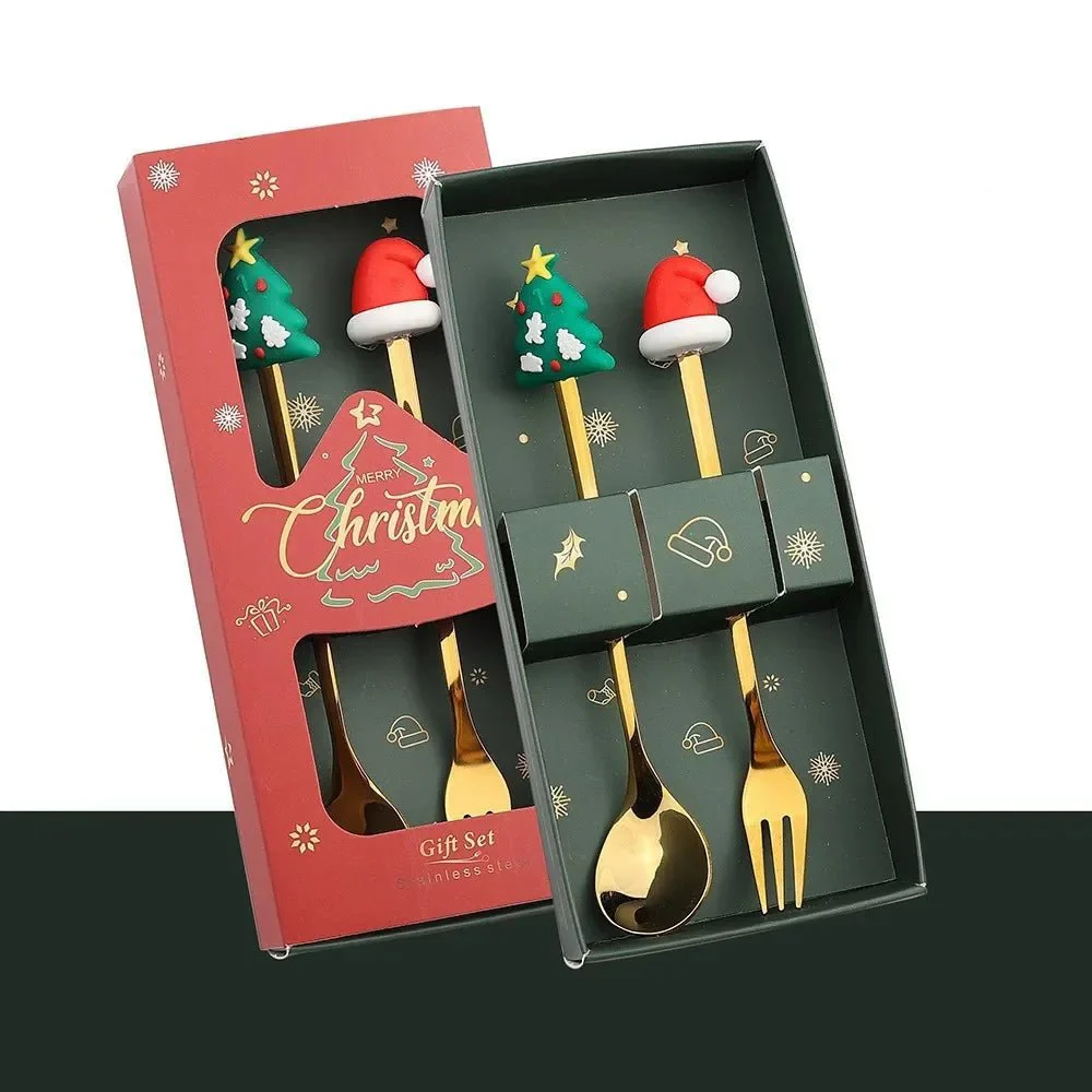 FESTIFORK – Creative Christmas Spoon & Fruit Fork Set for Coffee & Desserts - Image 25