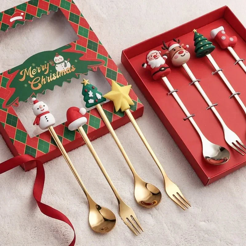 FESTIFORK – Creative Christmas Spoon & Fruit Fork Set for Coffee & Desserts - Image 5