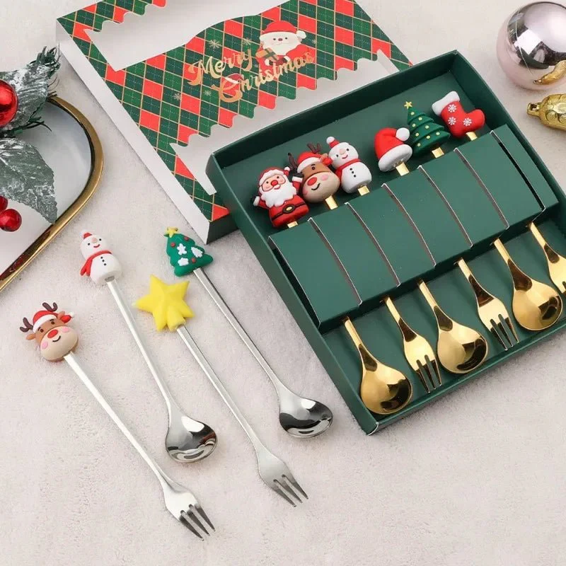 FESTIFORK – Creative Christmas Spoon & Fruit Fork Set for Coffee & Desserts - Image 6