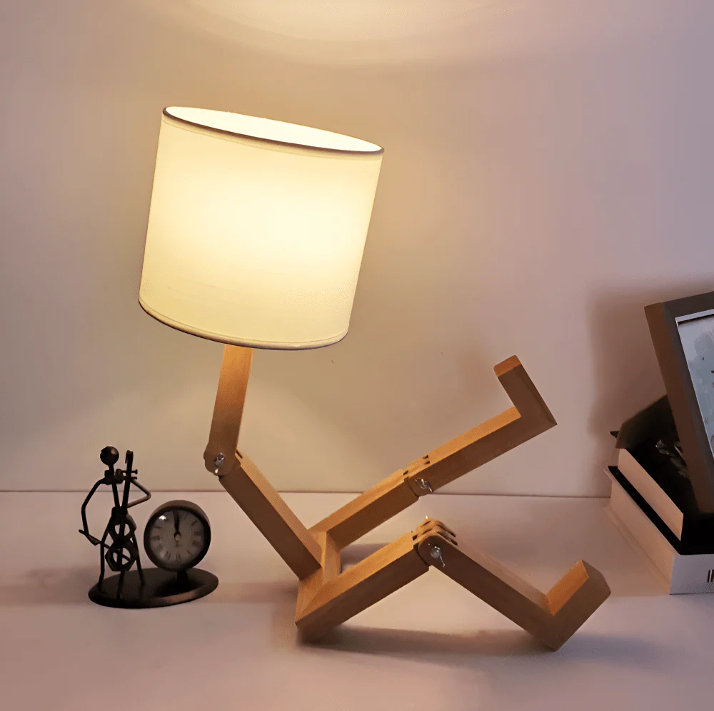 Flexible Wooden Lamp - Adjustable wooden robot lamp for reading & working light - Image 4