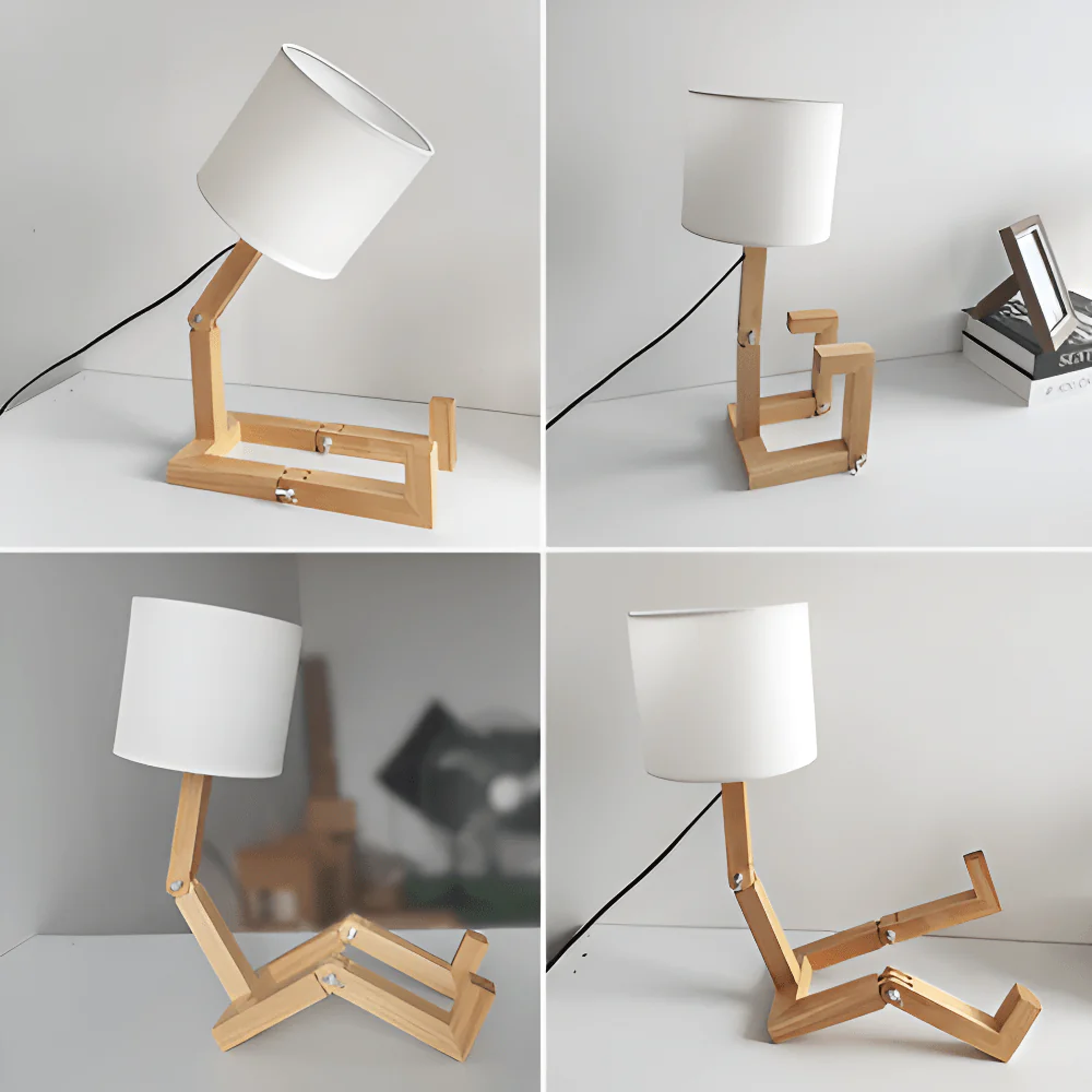 Flexible Wooden Lamp - Adjustable wooden robot lamp for reading & working light - Image 7
