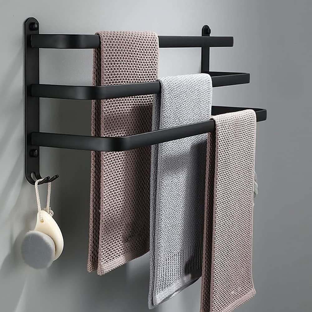 FlexRack – Wall-mounted bathroom shelf made of aluminum for towels & accessories - Image 3