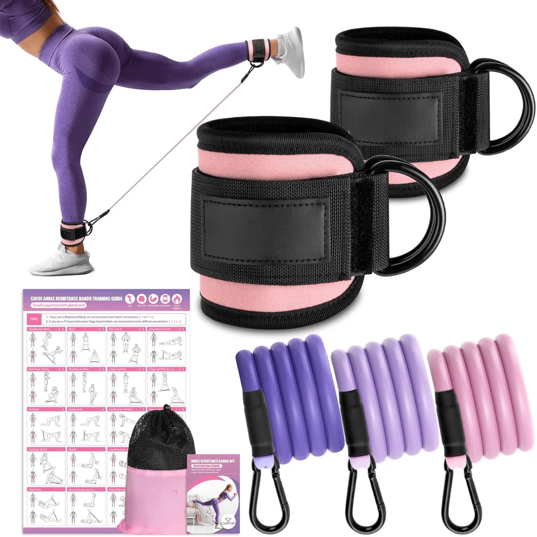 Flextone Resistance Bands - resistance bands for buttocks & hips with ankle strap & training poster - Image 10
