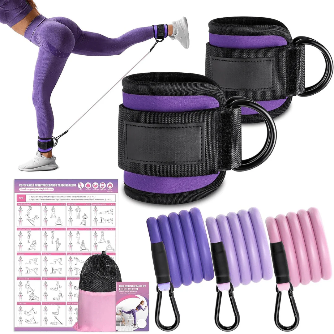 Flextone Resistance Bands - resistance bands for buttocks & hips with ankle strap & training poster - Image 6