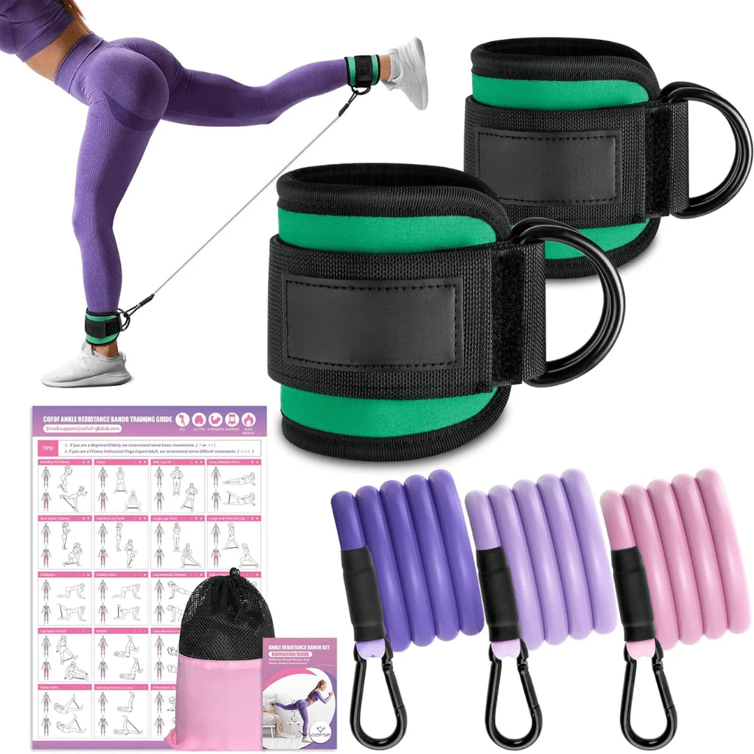 Flextone Resistance Bands - resistance bands for buttocks & hips with ankle strap & training poster - Image 7