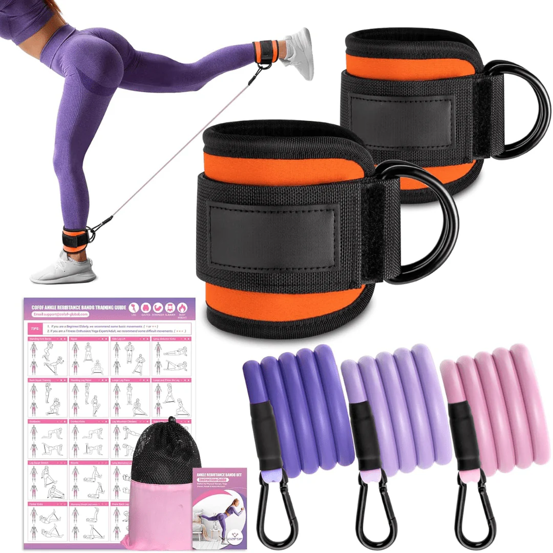 Flextone Resistance Bands - resistance bands for buttocks & hips with ankle strap & training poster - Image 8