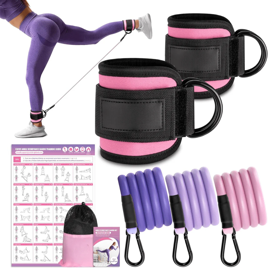 Flextone Resistance Bands - resistance bands for buttocks & hips with ankle strap & training poster - Image 9