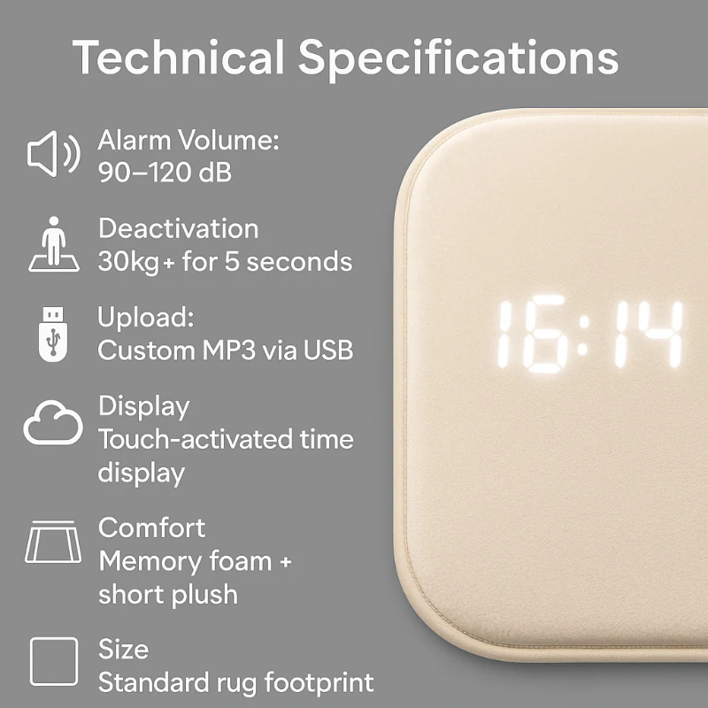FLOORBUZZ – Intelligent carpet alarm clock with pressure sensor for heavy sleepers - Image 4