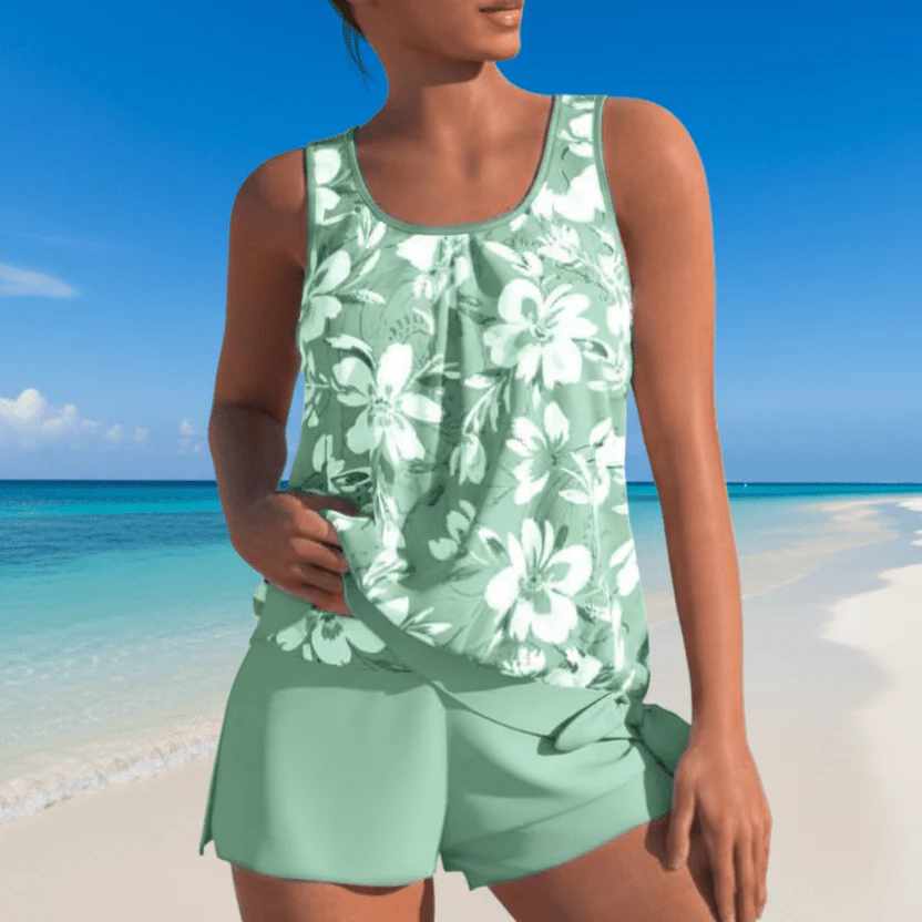 FLORABELLA – Two-tone tankini set with floral pattern for elegant summer moments - Image 7