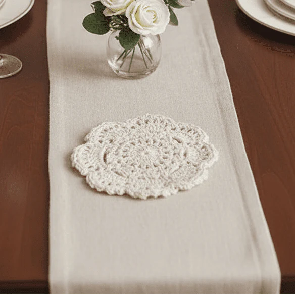 FLORAEST – Crocheted Coasters with Flower Pattern in Bohemian Style for Vintage Home Decoration