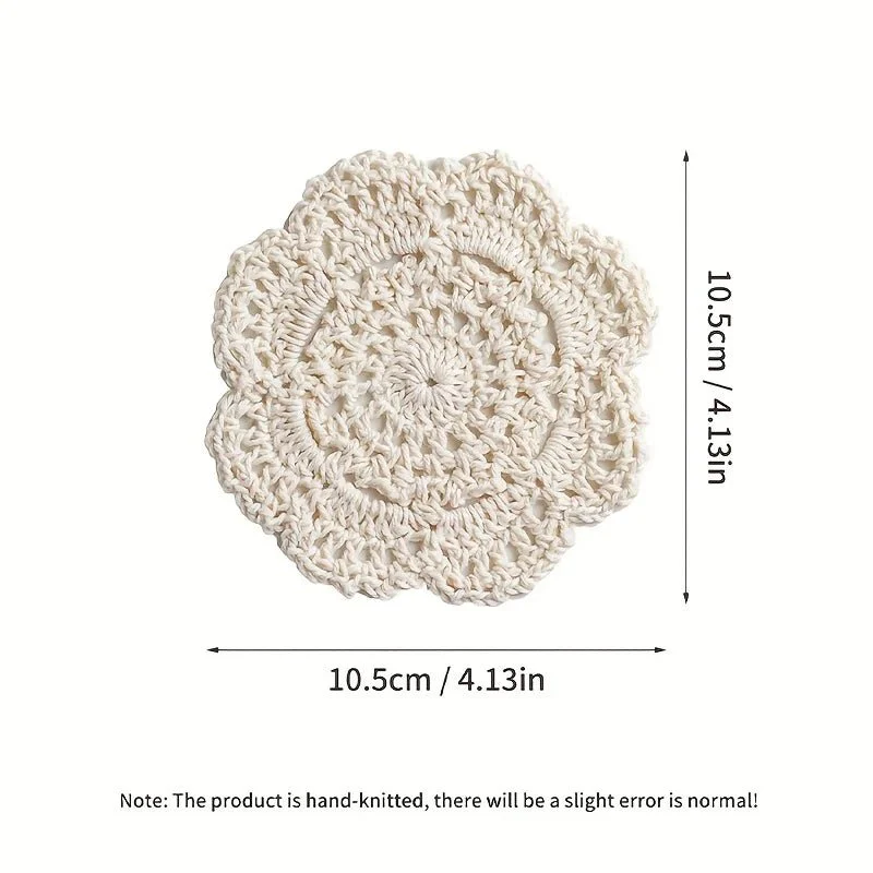 FLORAEST – Crocheted Coasters with Flower Pattern in Bohemian Style for Vintage Home Decoration - Image 5