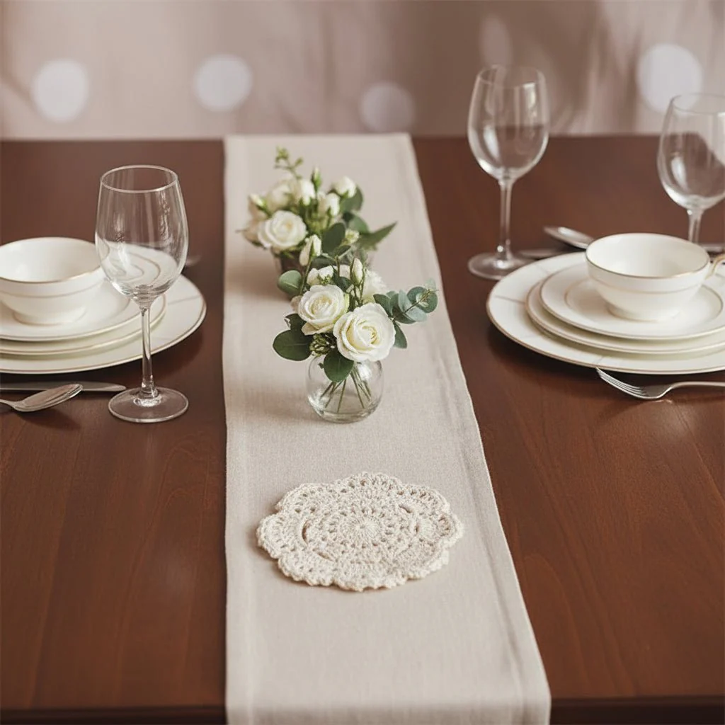 FLORAEST – Crocheted Coasters with Flower Pattern in Bohemian Style for Vintage Home Decoration - Image 9