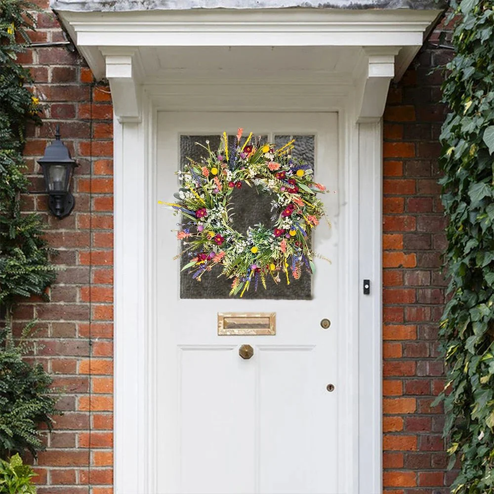 FLORASPIRE – Lush decorative door wreath with realistic blossoms & year-round charm - Image 3