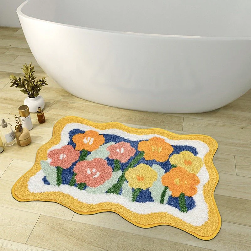 FLORAVIBE – Stylish, colorful flower bath mat with non-slip surface