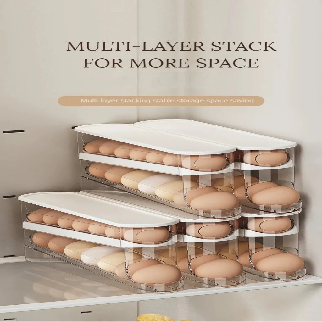 FLOWSTACK – Automatic rolling 2-layer egg organizer for refrigerators - Image 11