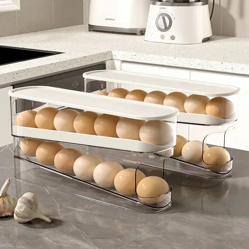 FLOWSTACK – Automatic rolling 2-layer egg organizer for refrigerators - Image 3