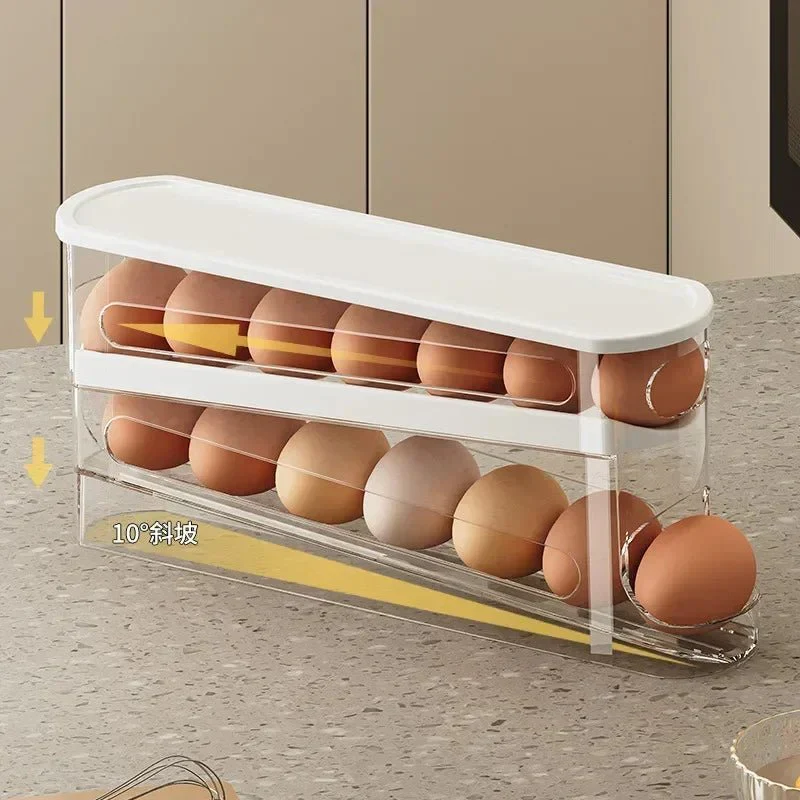 FLOWSTACK – Automatic rolling 2-layer egg organizer for refrigerators - Image 4