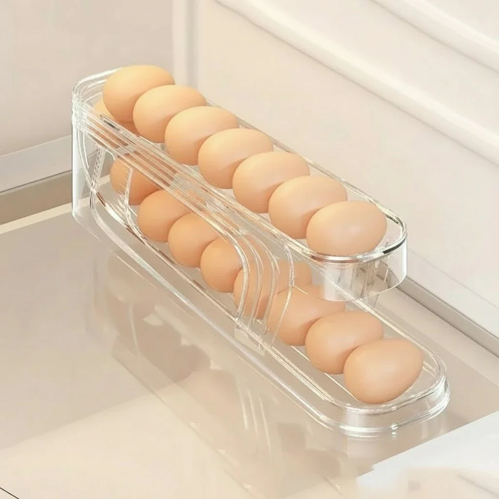 FLOWSTACK – Automatic rolling 2-layer egg organizer for refrigerators - Image 7