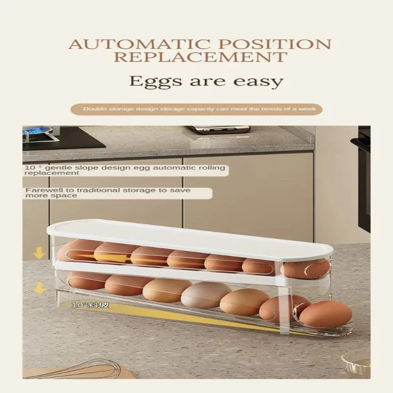 FLOWSTACK – Automatic rolling 2-layer egg organizer for refrigerators - Image 8