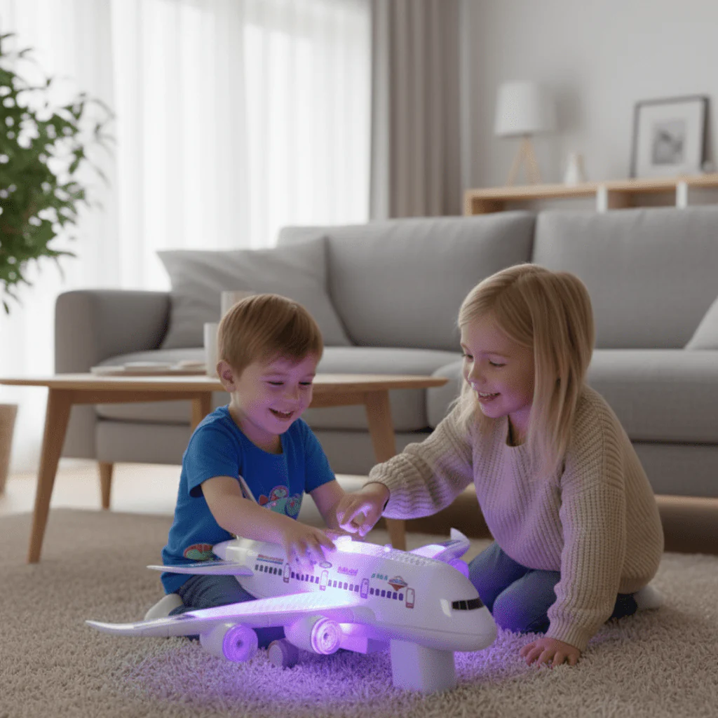 FLYGENIUS – Intelligent Music & Light Airplane Toy with Automatic Obstacle Navigation - Image 3