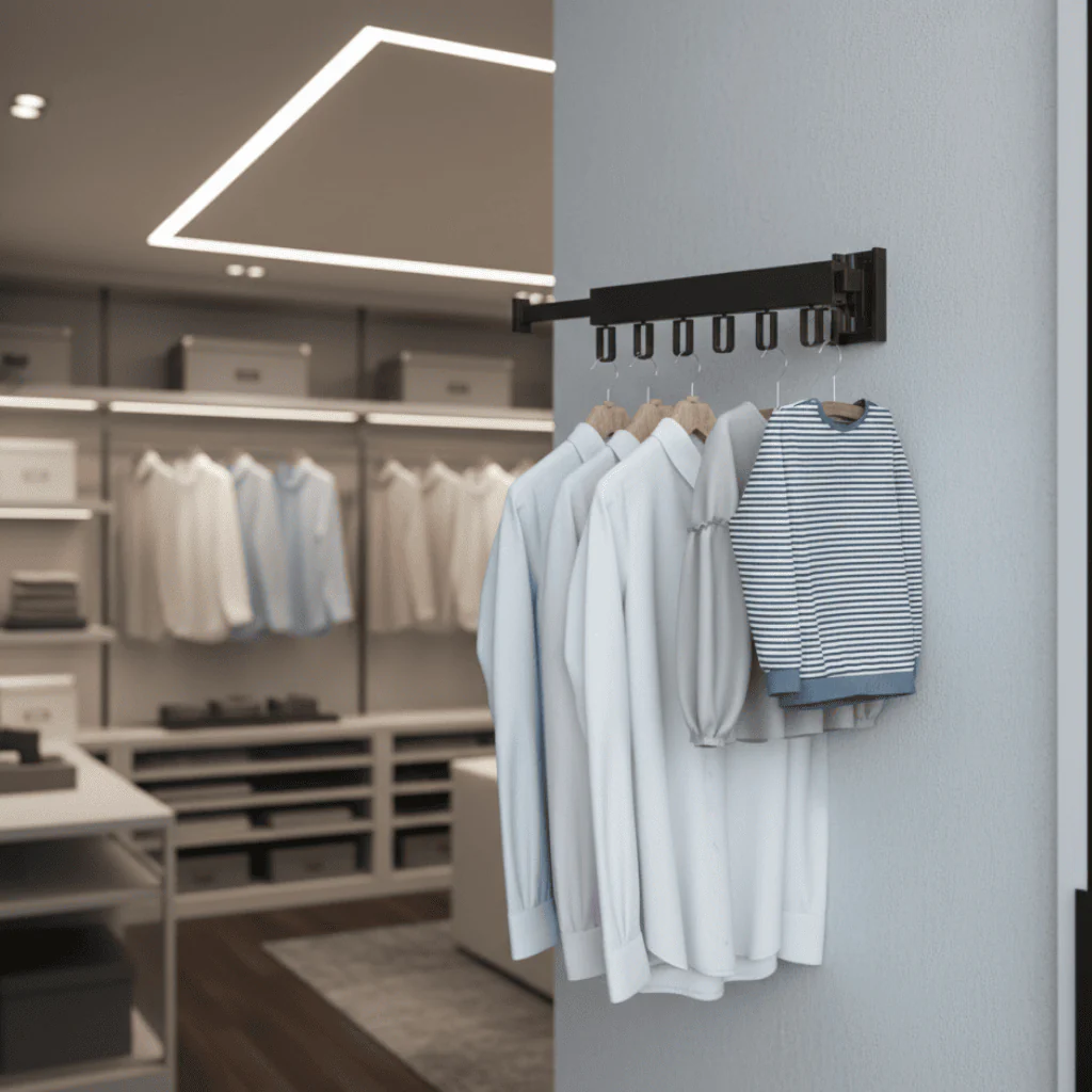 FOLDMOUNT – Wall dryer with retractable frame and foldable clothes hanger - Image 2