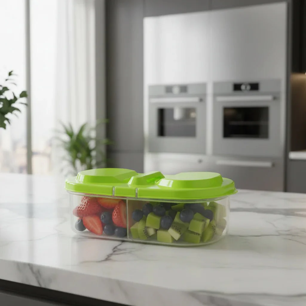 FOODSORT – Multi-chamber storage box for organized kitchen & refrigerator