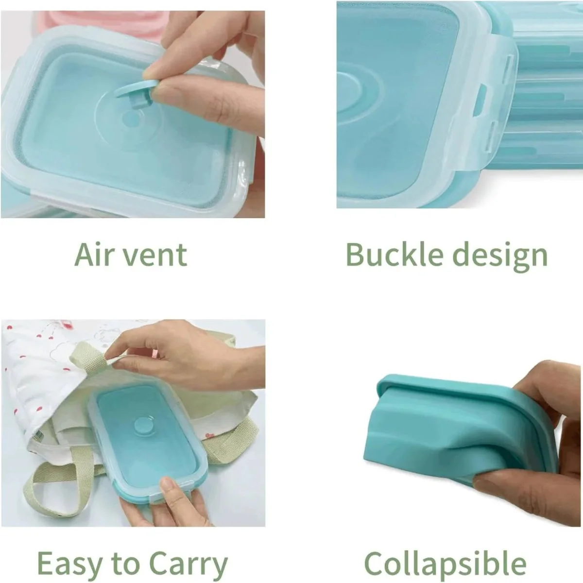 FOODSTACK – Foldable BPA-Free Silicone Lunchbox Set - Image 4