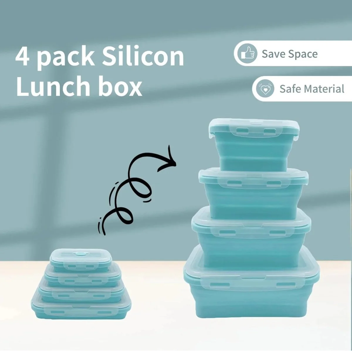 FOODSTACK – Foldable BPA-Free Silicone Lunchbox Set - Image 5