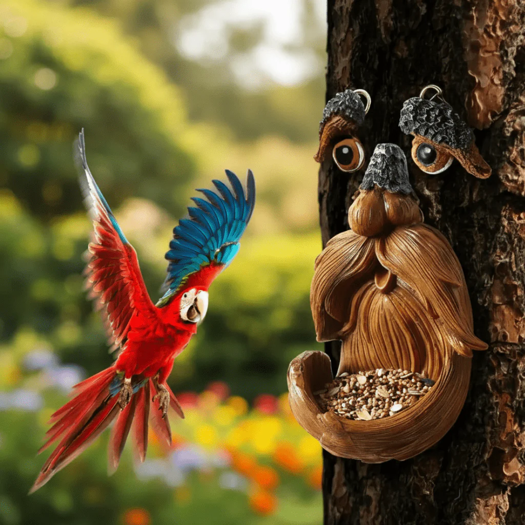 FORESTFACE – Birdhouse in tree face shape for the garden, weatherproof decoration - Image 2