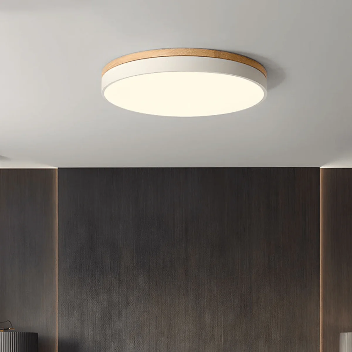 FORESTRIM – LED ceiling lamp with natural wood grain & green accent - Image 2