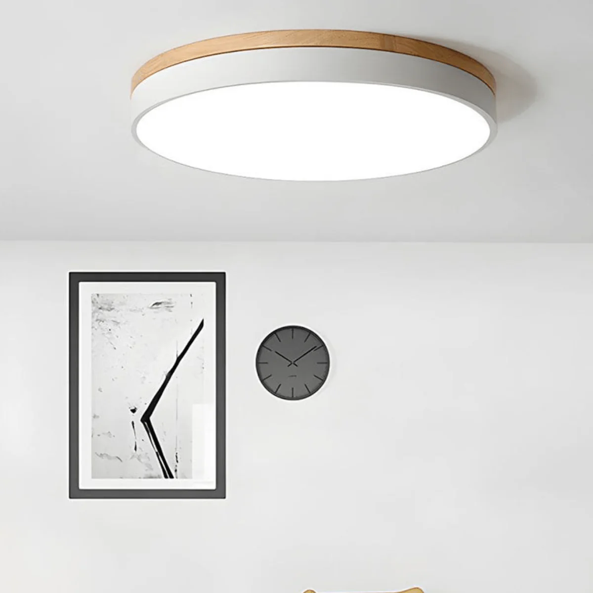 FORESTRIM – LED ceiling lamp with natural wood grain & green accent - Image 7