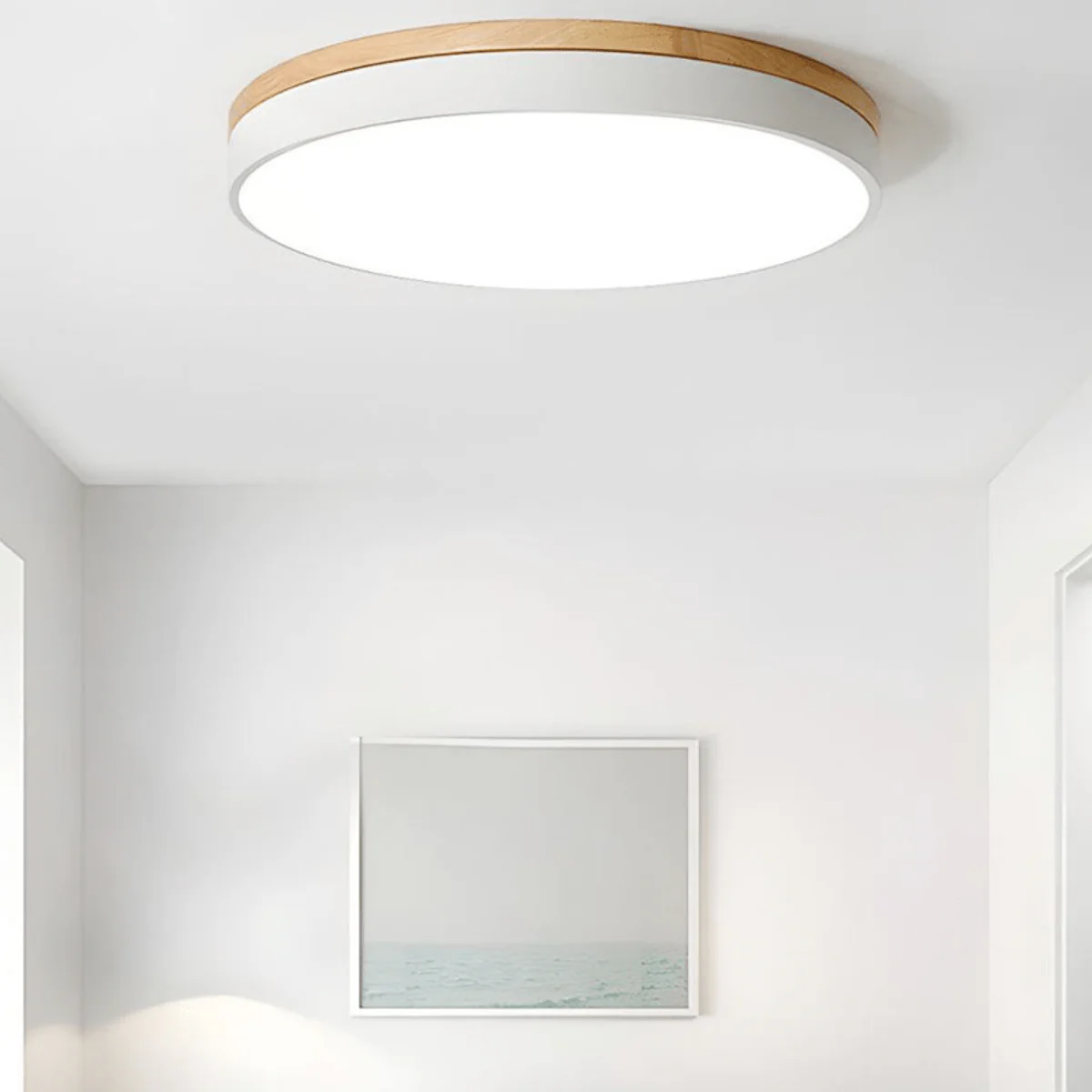FORESTRIM – LED ceiling lamp with natural wood grain & green accent - Image 8
