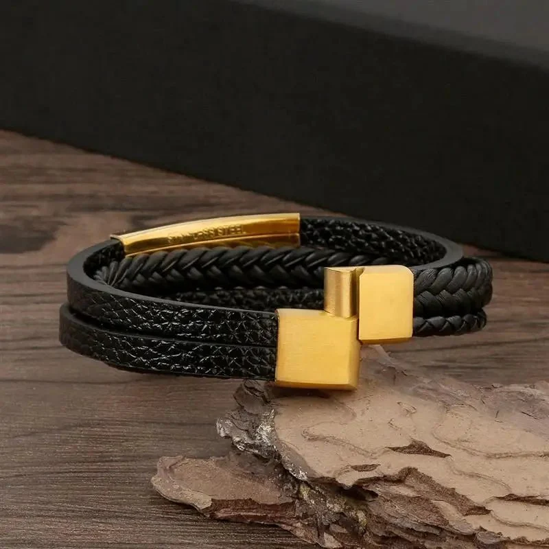 FORGELINE – Engravable men's bracelet made of braided faux leather in a modern style - Image 7