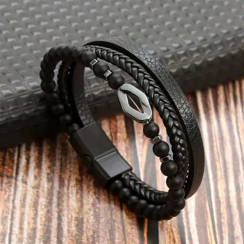 FORGELINE – Engravable men's bracelet made of braided faux leather in a modern style - Image 9