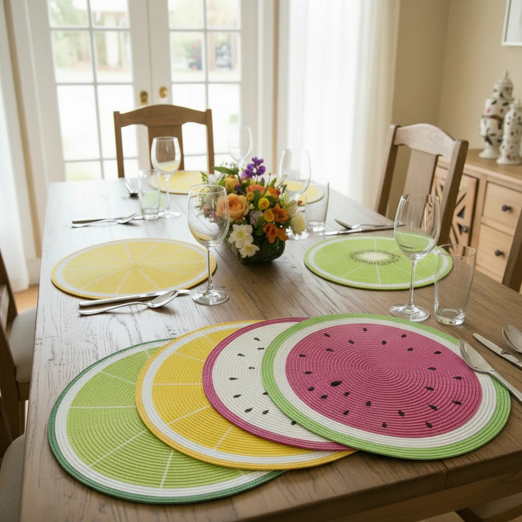 FRESHMATS – Decorative placemat set with fruit motifs - Image 2