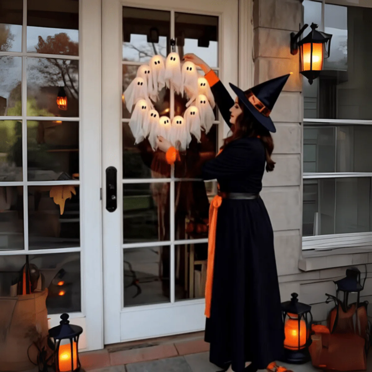 FrightLights LED Wreath – Spooky Halloween Magic for Atmospheric Decoration - Image 4