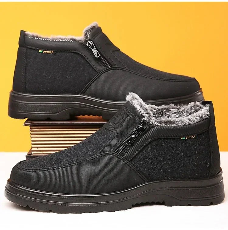 FROSTCLAD – Men's winter boots made of leather with thermal fur lining and grippy sole - Image 2