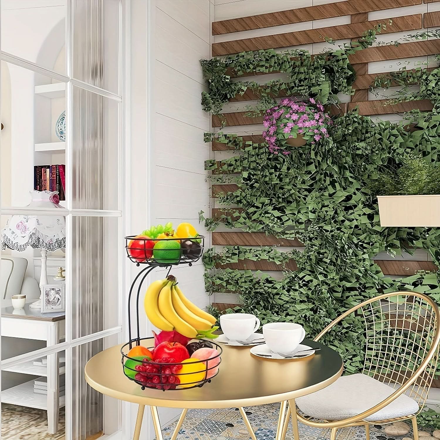FRUCTARA – 2-Tier Fruit Basket with Banana Holder for Stylish Kitchen Organization - Image 2