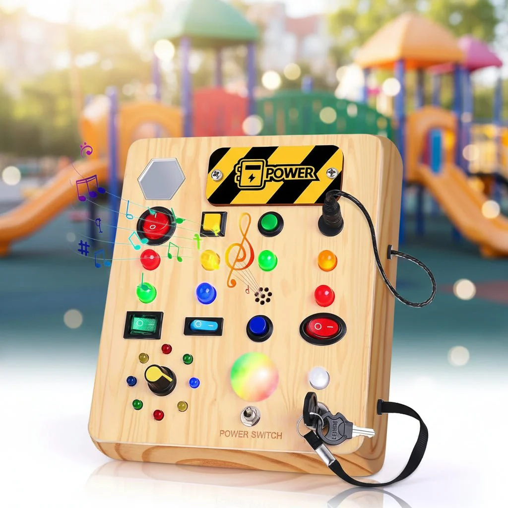 FUNTUNE – Montessori Activity Board with Music & LED Lights - Image 4