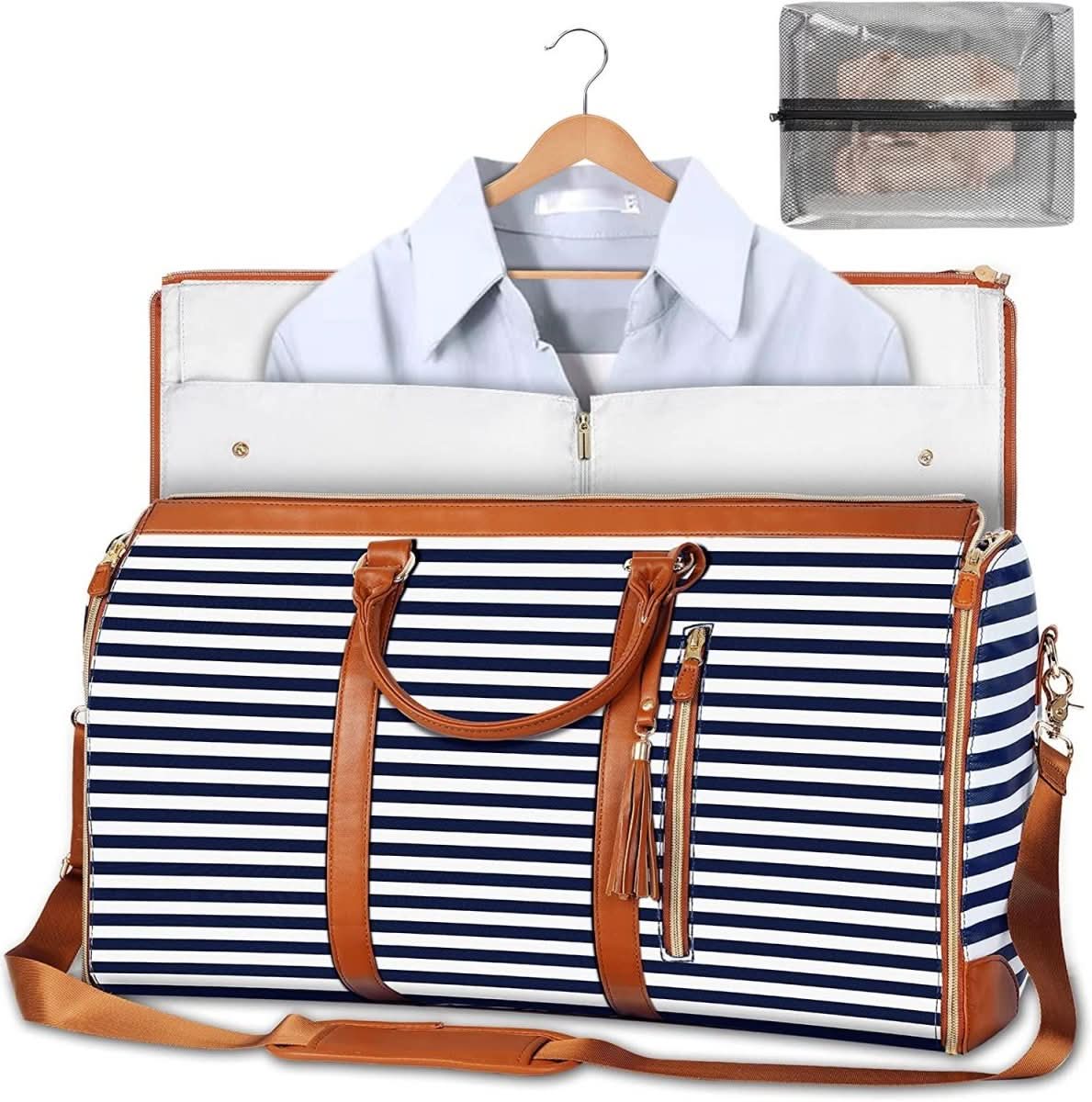 GARMENTGO Travel Bag - Foldable garment bag made of PU leather for crease-free travelling in style