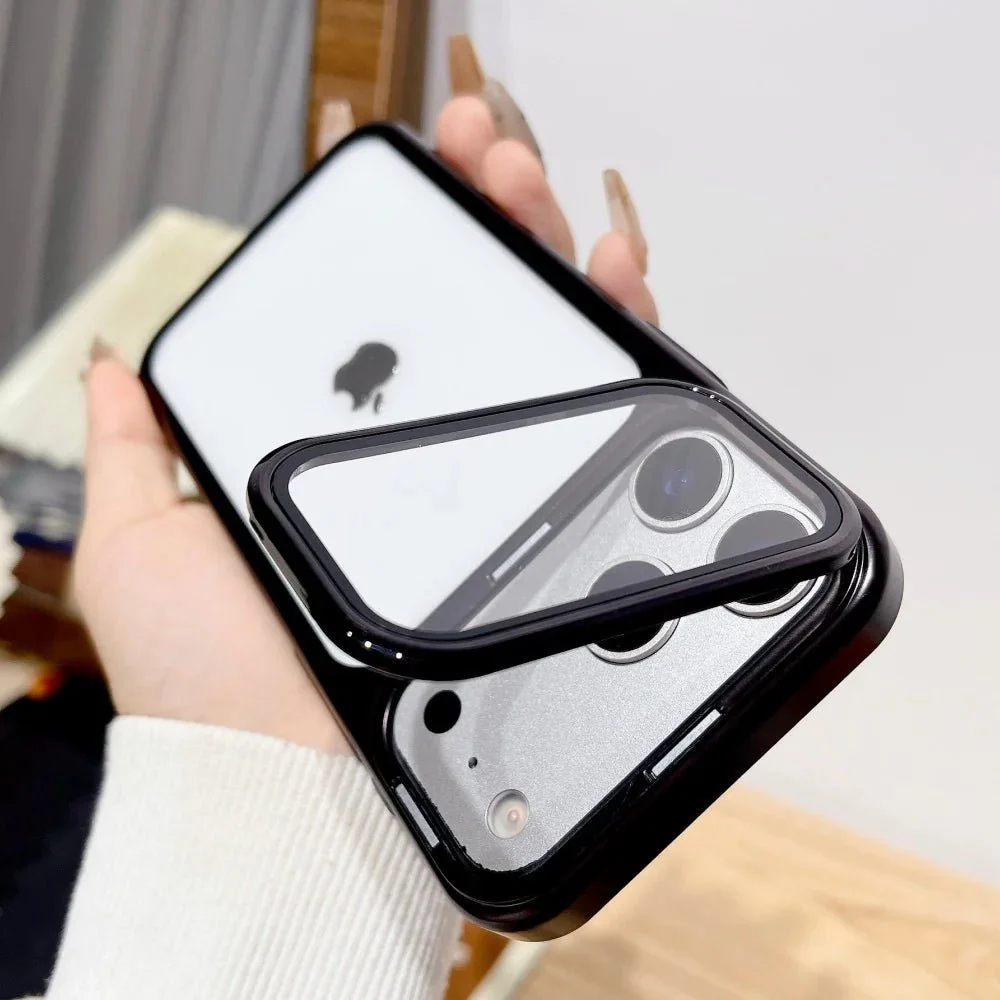 GLASSHIFT – Ultra-thin iPhone 17 Case with Foldable Camera Stand & Glass Protection