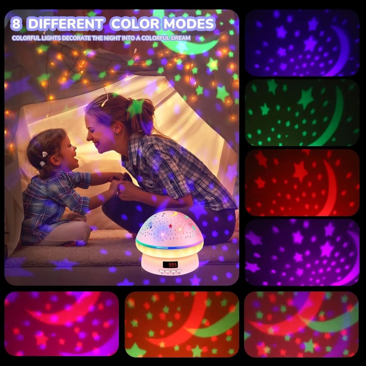 GlowLight - Magic star projector with 16 colours & timer function - Image 6