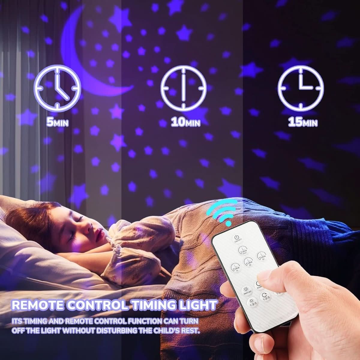 GlowLight - Magic star projector with 16 colours & timer function - Image 7