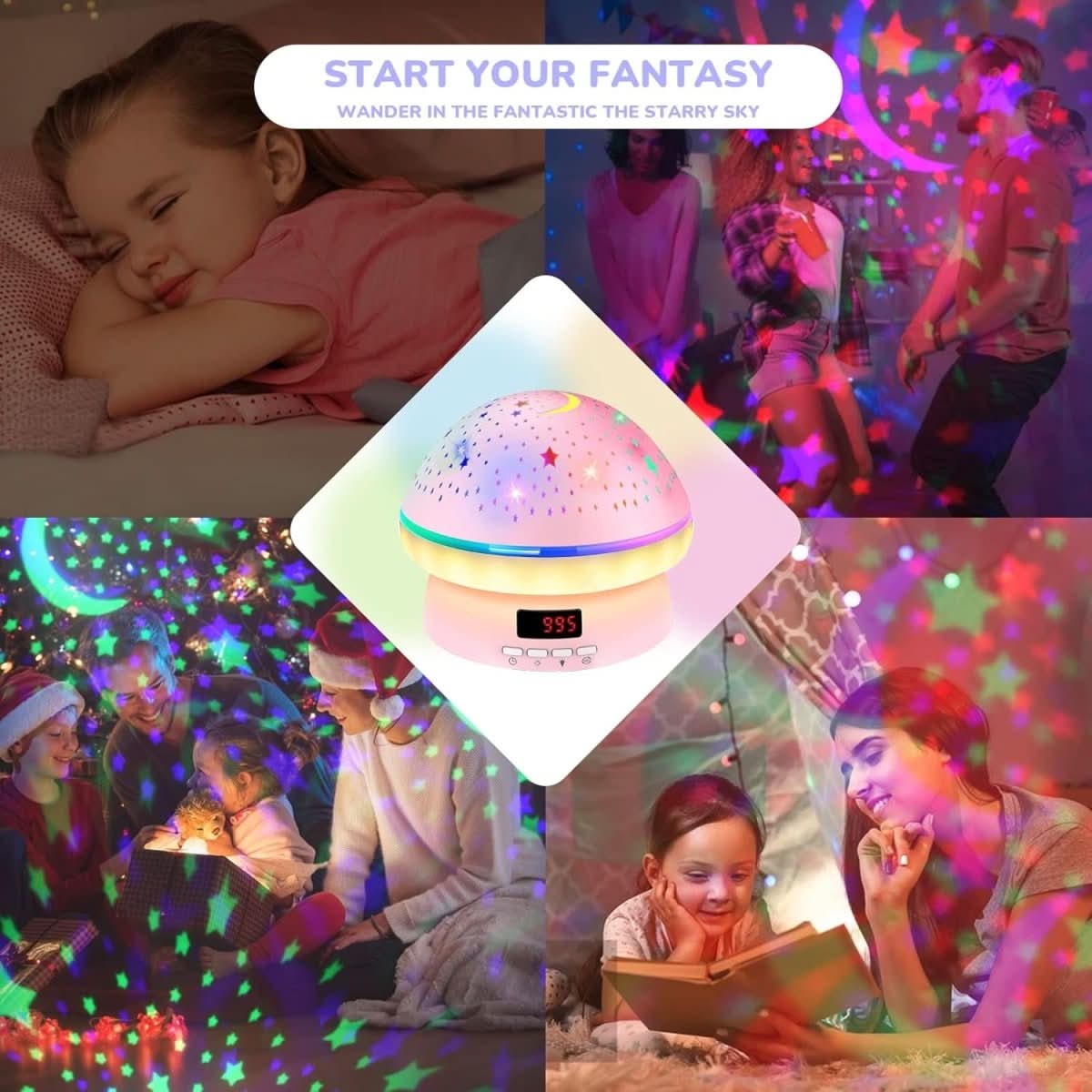 GlowLight - Magic star projector with 16 colours & timer function - Image 8