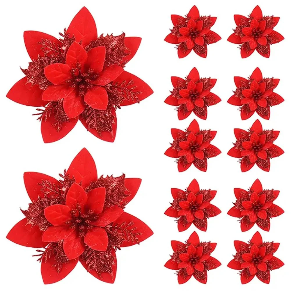 GLOWPETAL – 14.5 cm large sparkling Christmas flowers in pink, red, and gold - Image 12