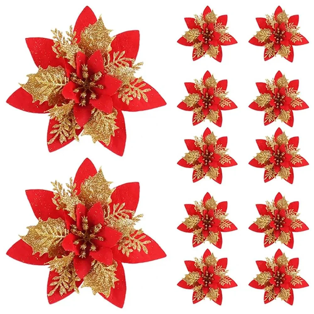 GLOWPETAL – 14.5 cm large sparkling Christmas flowers in pink, red, and gold - Image 7