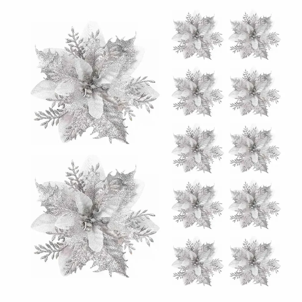 GLOWPETAL – 14.5 cm large sparkling Christmas flowers in pink, red, and gold - Image 9