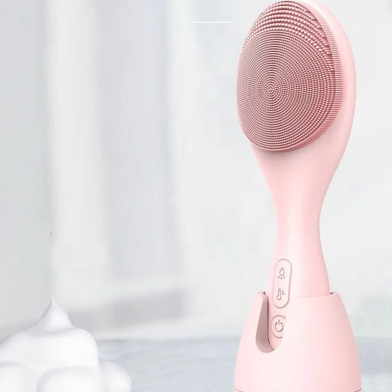 Glowpure - Electric facial cleanser with LED light & 42 °C heat technology | Silicone skincare device with sound vibration - Image 4