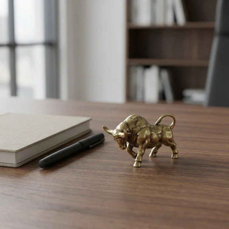 GOLDHERZ - Hand-cast Brass Bull for Elegance and Strength