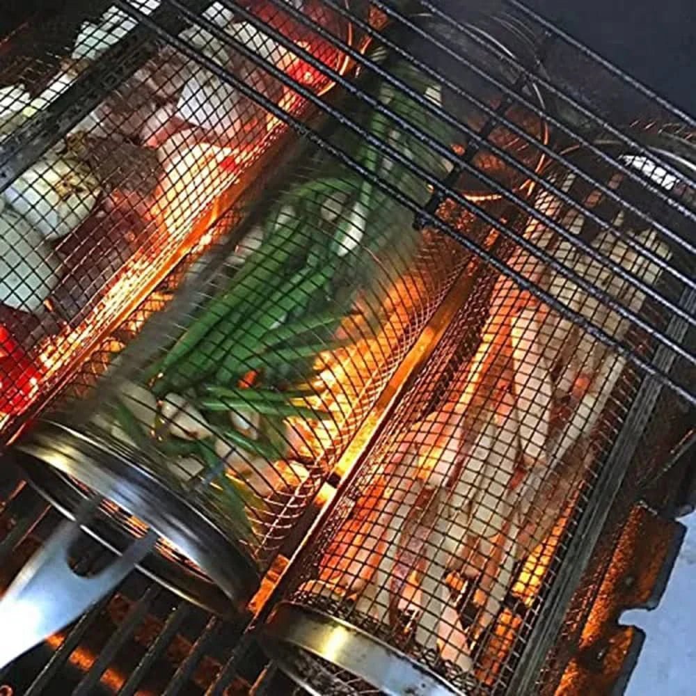 GrillCraft Rotating BBQ basket - stainless steel for even cooking - Image 4